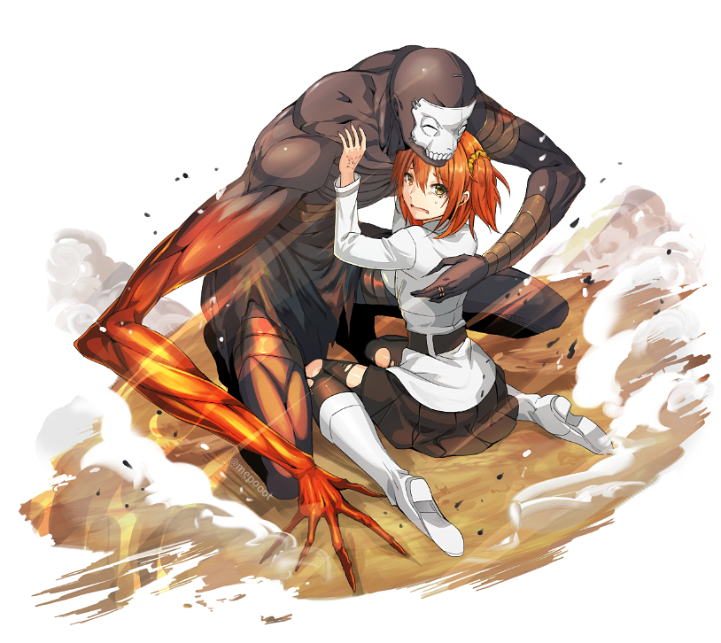 fujimaru ritsuka and hassan of the cursed arm (fate and 2 more) drawn by mepo_(raven0)
