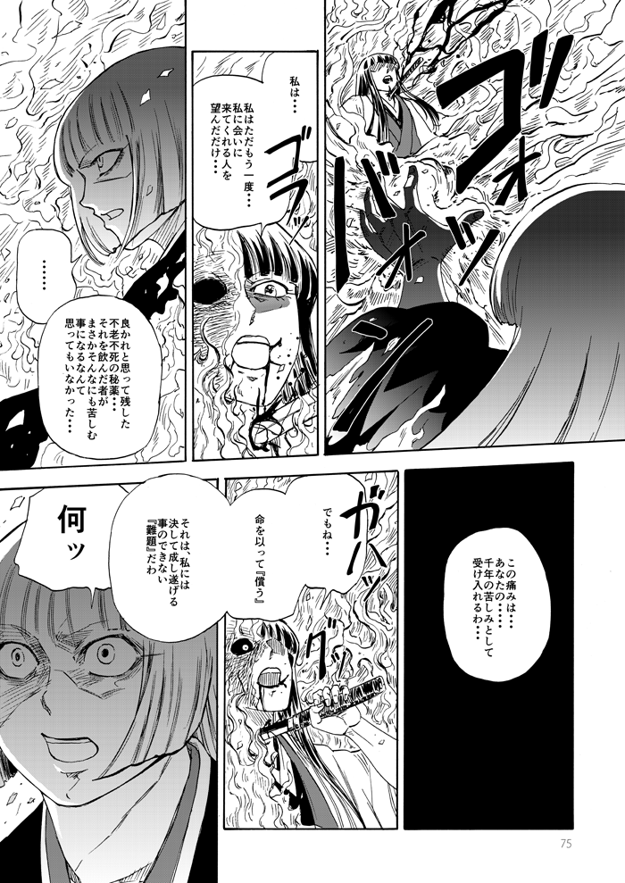 fujiwara no mokou and houraisan kaguya (touhou) drawn by ysys