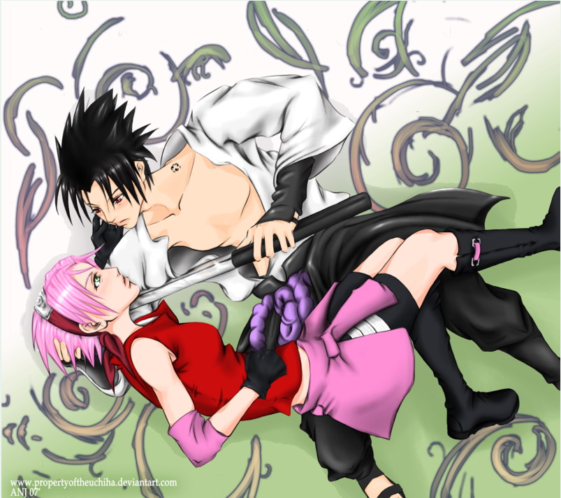 haruno sakura and uchiha sasuke (naruto and 1 more) drawn by propertyoftheuchiha