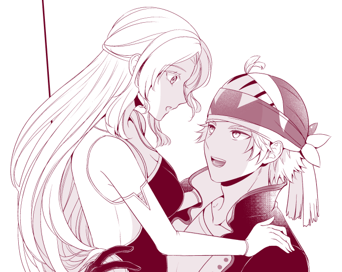 celes chere and locke cole (final fantasy and 2 more) drawn by touma_katsuragi
