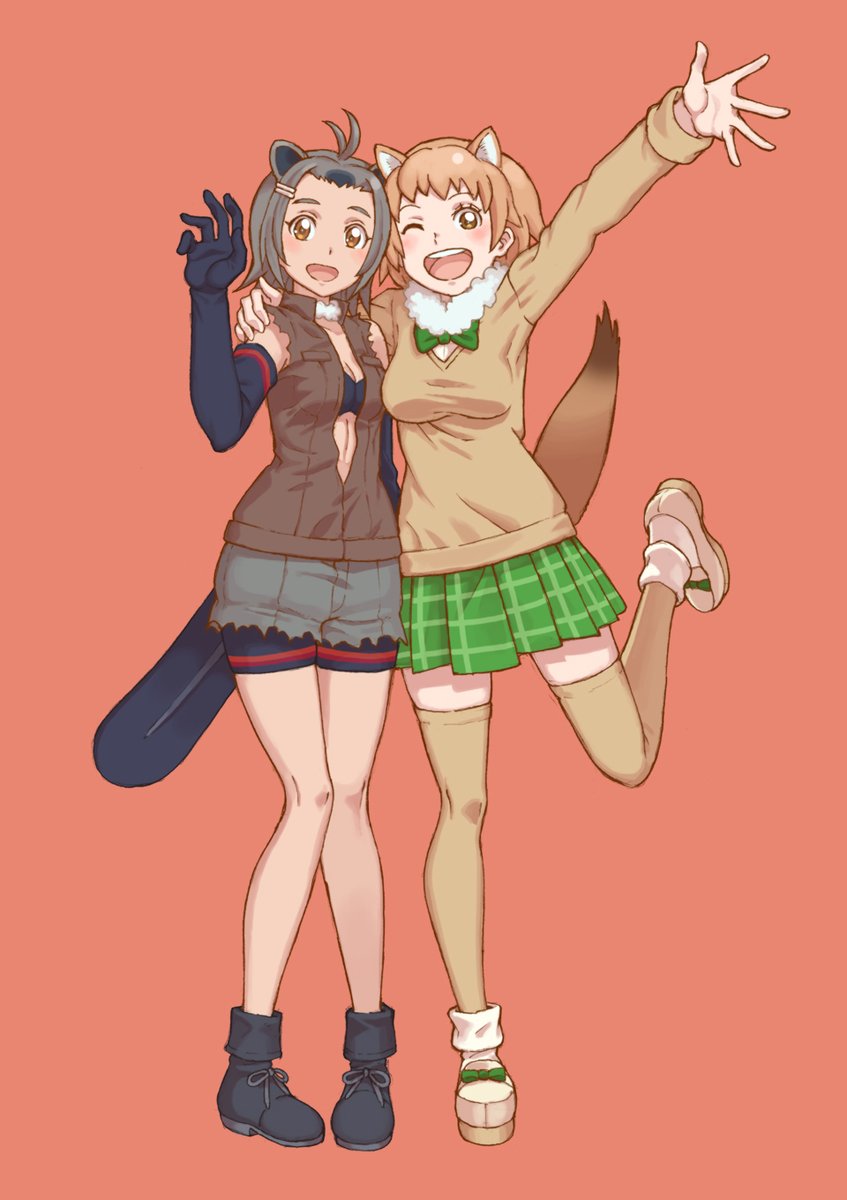 american beaver and black-tailed prairie dog (kemono friends) drawn by tanuki_koubou