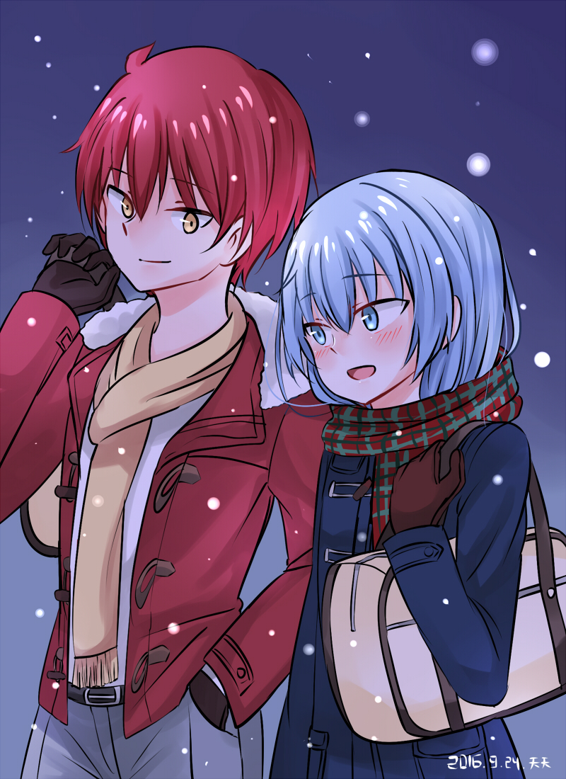 shiota nagisa and akabane karma (ansatsu kyoushitsu) drawn by tenten_(kitty)