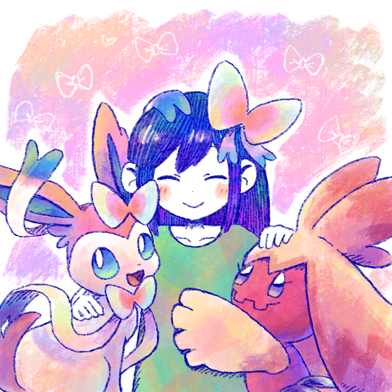 sylveon, aubrey, and tinkaton (pokemon and 1 more) drawn by sun_iiinu