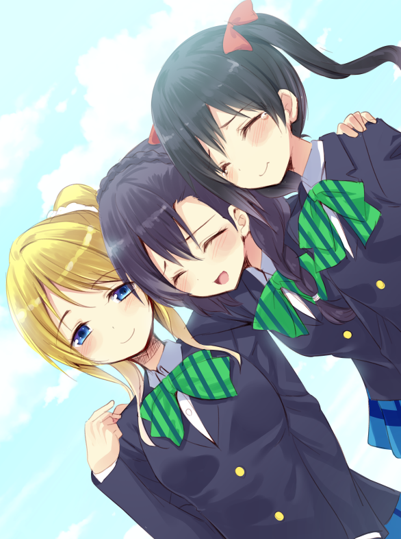 tojo nozomi, yazawa nico, and ayase eli (love live! and 1 more) drawn by natsuki_shuri