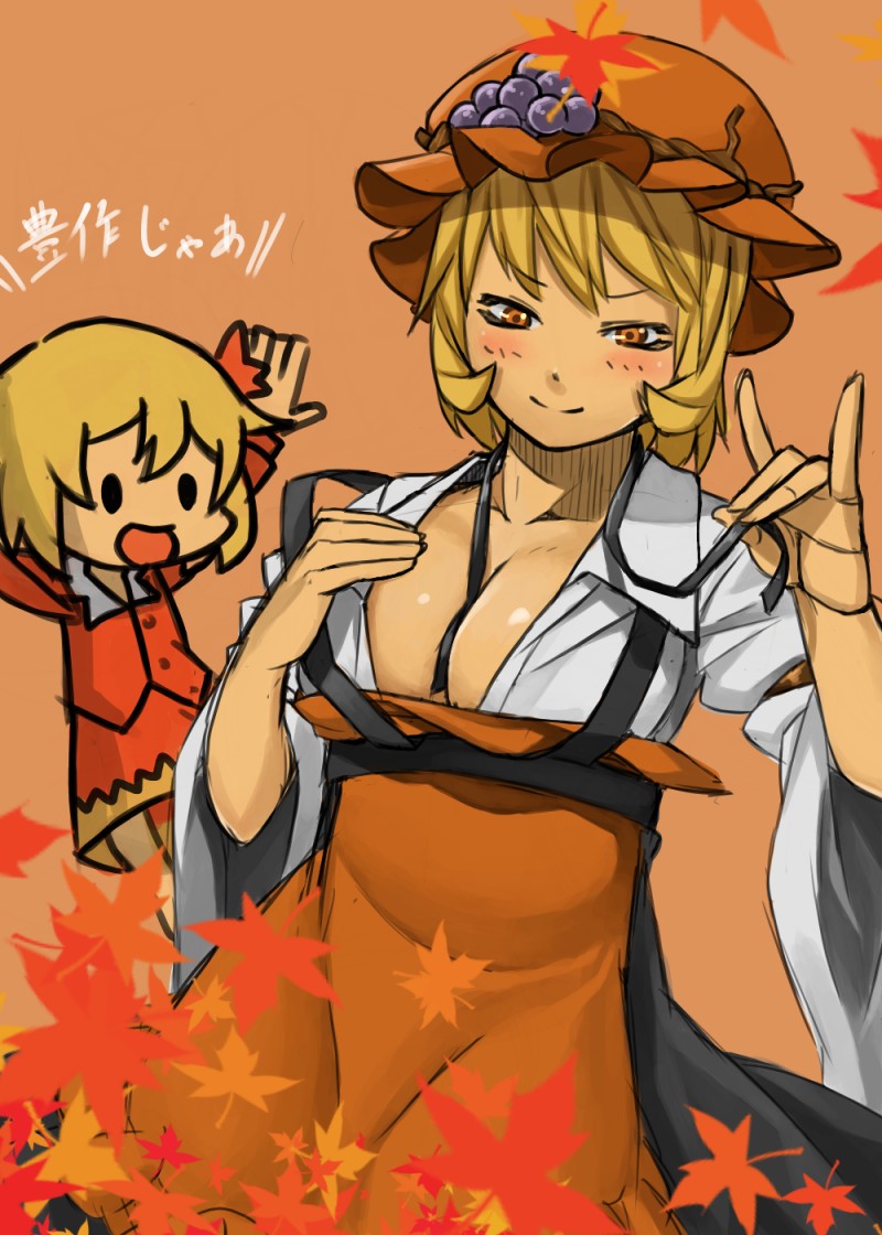 aki minoriko and aki shizuha (touhou) drawn by marubo