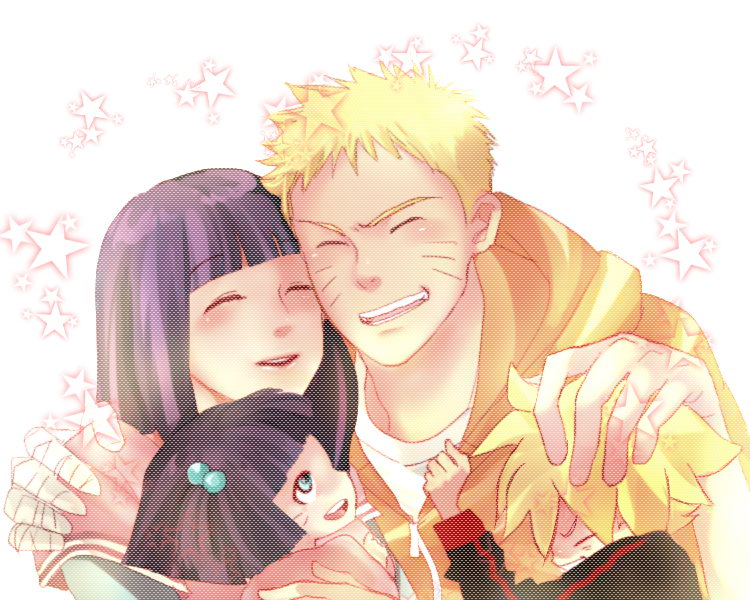 uzumaki naruto, hyuuga hinata, uzumaki boruto, and uzumaki himawari (naruto and 1 more) drawn by usuikoromo