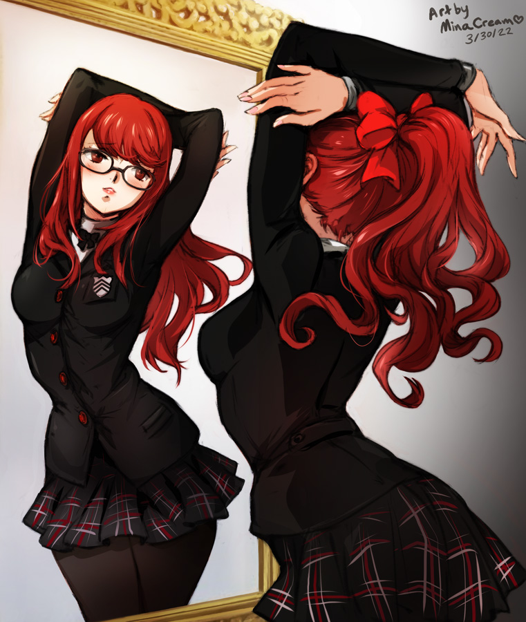 yoshizawa kasumi and yoshizawa sumire (persona and 2 more) drawn by mina_cream