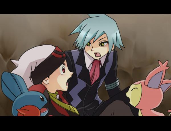 brendan, mudkip, steven stone, and skitty (pokemon and 1 more)