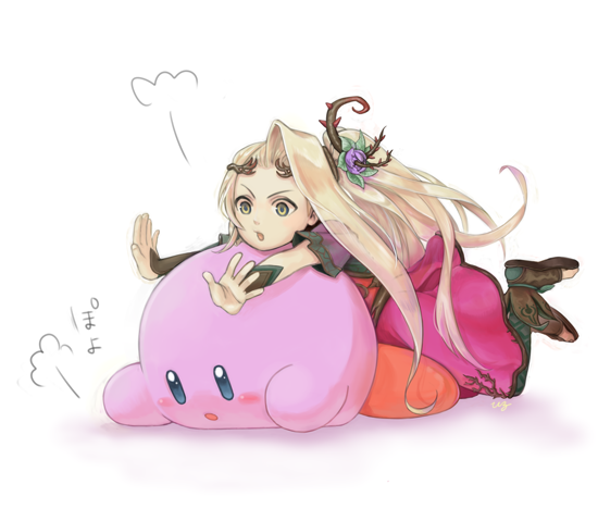 kirby, viridi, and oomoto makiko (kirby and 2 more) drawn by uzu_(4330047)