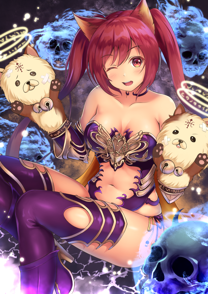 cerberus, mimi, and coco (shingeki no bahamut) drawn by yuririn_poi
