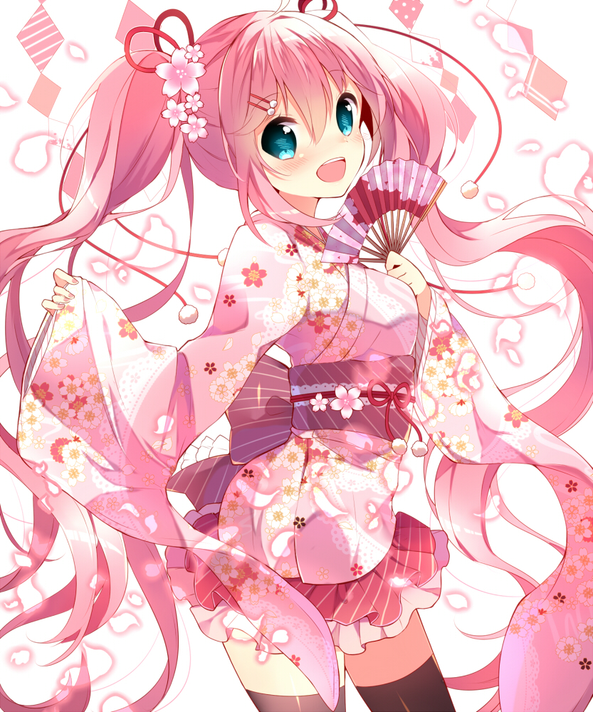 hatsune miku and sakura miku (vocaloid) drawn by ikari_(aor3507)