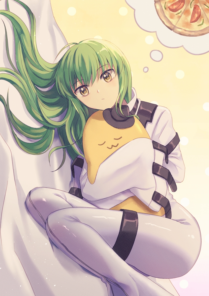 c.c. and cheese-kun (code geass) drawn by nanase_(nns_6077)