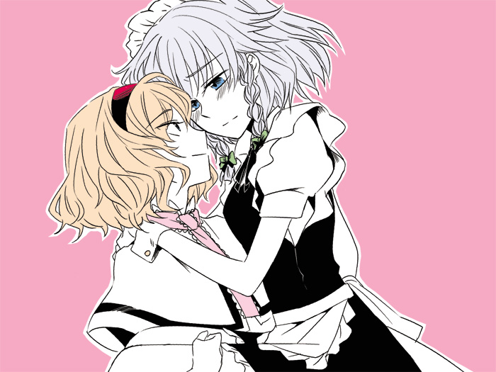 izayoi sakuya and alice margatroid (touhou) drawn by megumiya