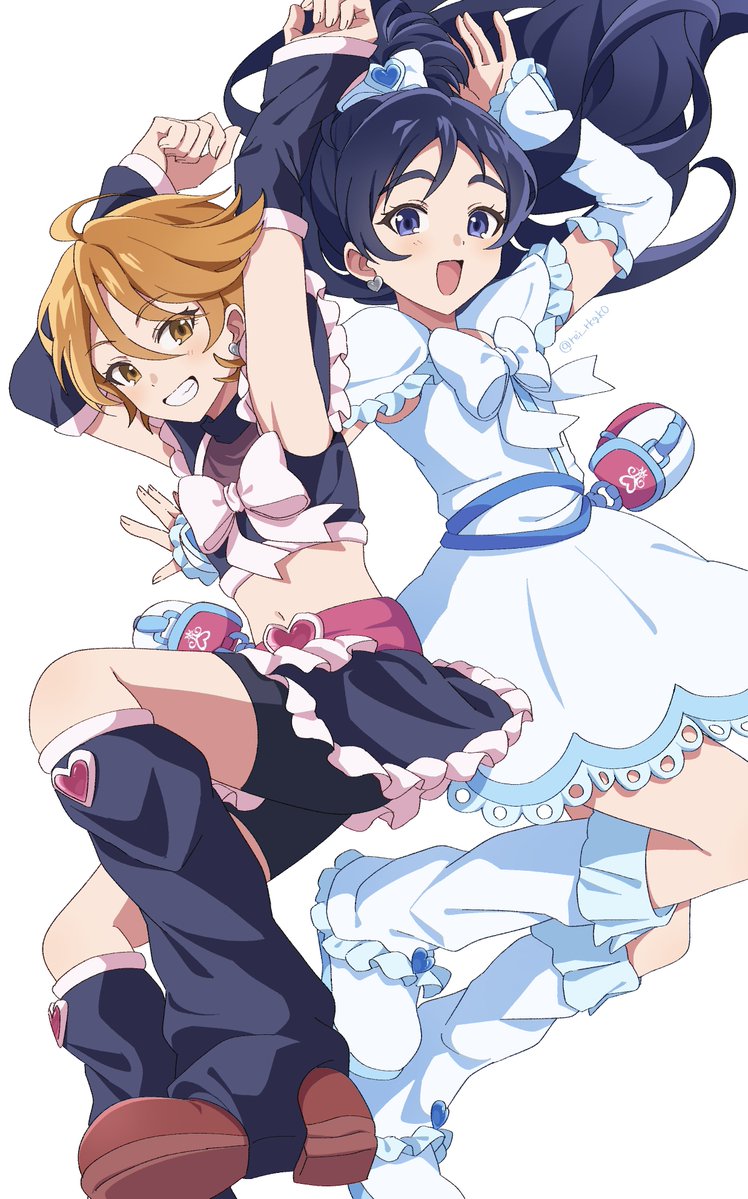 misumi nagisa, yukishiro honoka, cure black, and cure white (precure and 1 more) drawn by nemuiyoo00