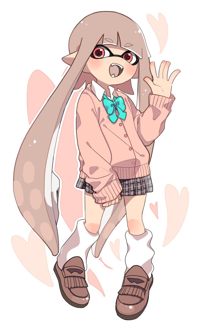 inkling player character and inkling girl (splatoon and 1 more) drawn by maco_spl
