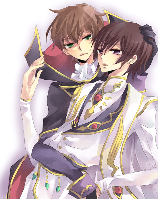 lelouch vi britannia, kururugi suzaku, and zero (code geass) drawn by yuzuki_karu