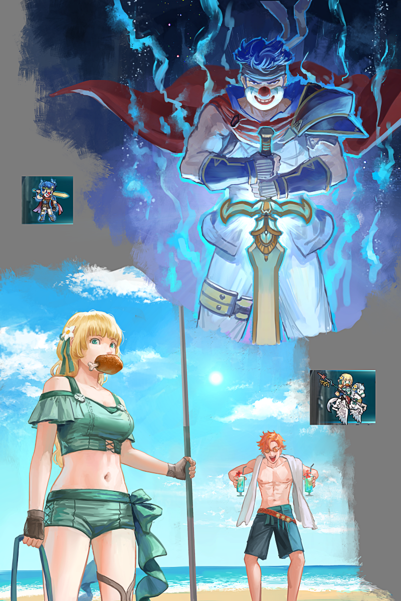 ingrid brandl galatea, sylvain jose gautier, and ike (fire emblem and 4 more) drawn by vetsa