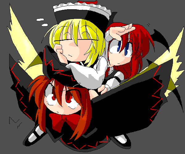 koakuma, lily white, lunasa prismriver, and lily black (touhou) drawn by kieyza