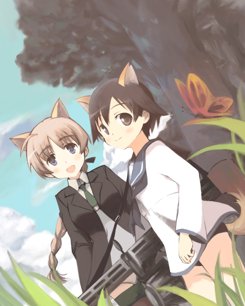 miyafuji yoshika and lynette bishop (world witches series and 1 more) drawn by oimu_(ununsan)