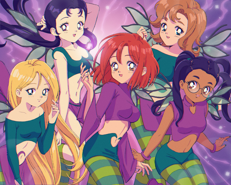 will vandom, irma lair, cornelia hale, taranee cook, and hay lin (w.i.t.c.h.) drawn by vampire_valentine