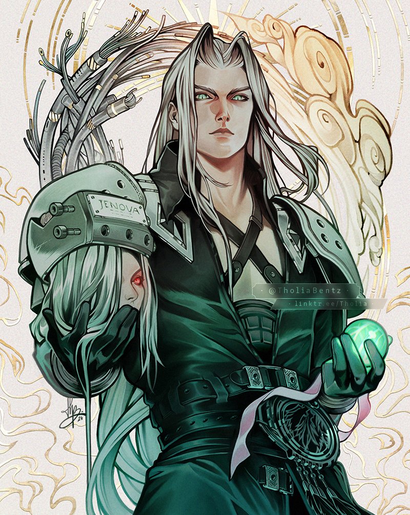 sephiroth and jenova (final fantasy and 3 more) drawn by tholia_bentz