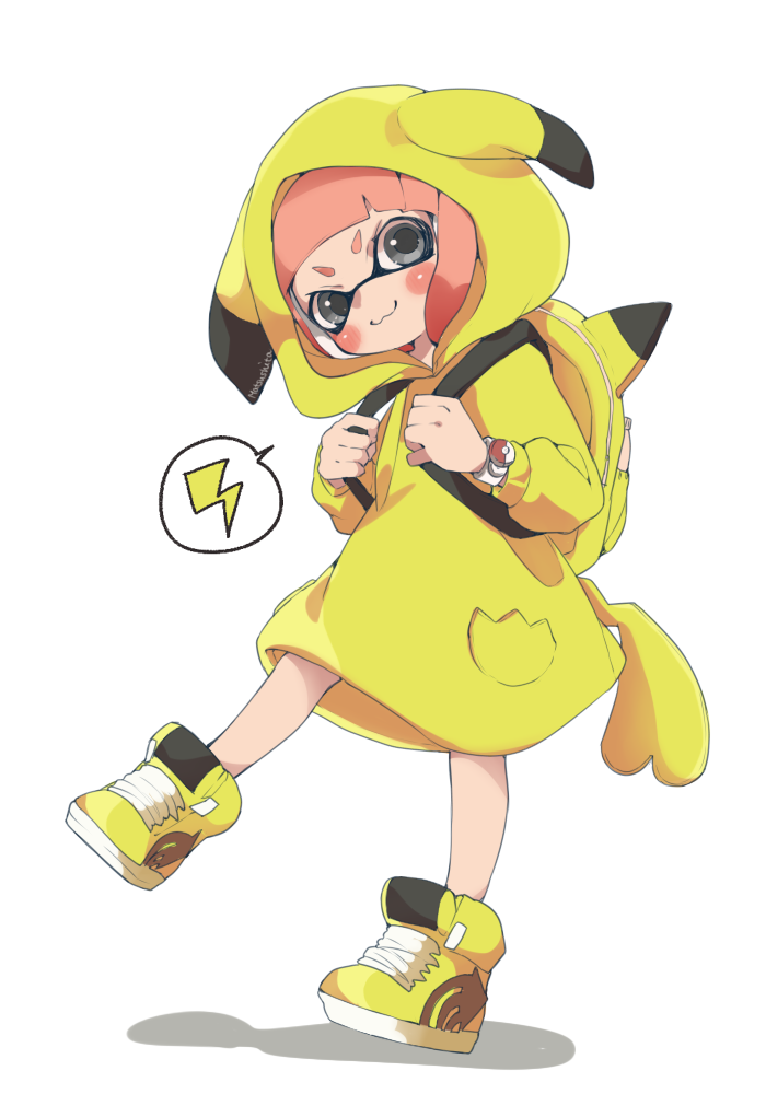 inkling player character, pikachu, and inkling girl (pokemon and 1 more) drawn by matsushita_(matsudbox)
