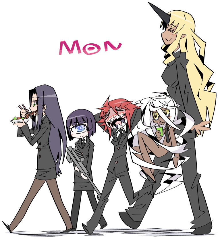 tionishia, manako, zombina, doppel, and ms. smith (monster musume no iru nichijou) drawn by g=hikorou