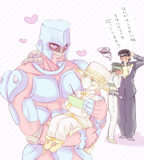 higashikata josuke, kishibe rohan, crazy diamond, and heaven's door (jojo no kimyou na bouken and 1 more) drawn by hisohiso_(altoblue)