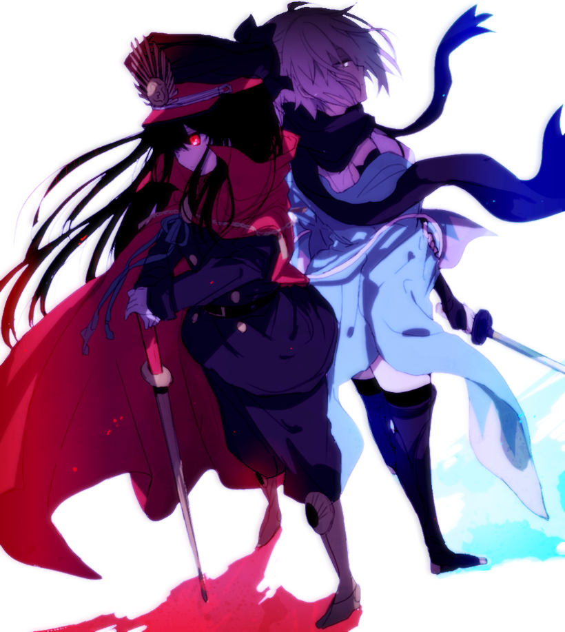 okita souji and oda nobunaga (fate and 1 more) drawn by hiiragi_fuyuki