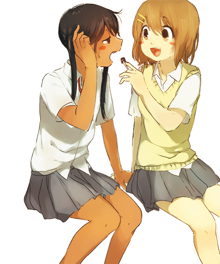 nakano azusa and hirasawa yui (k-on!) drawn by tamagogogo