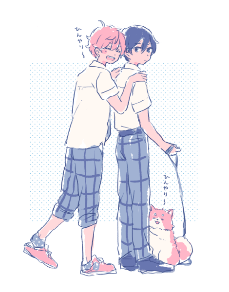 akehoshi subaru and hidaka hokuto (ensemble stars!) drawn by mym