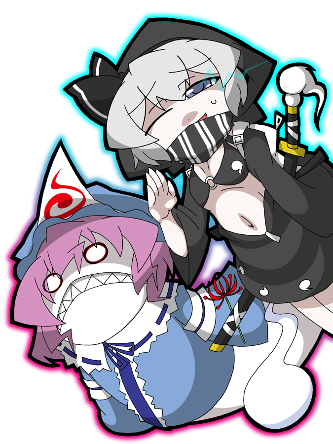konpaku youmu, saigyouji yuyuko, and re-class battleship (touhou and 1 more) drawn by mahoroba_shirou