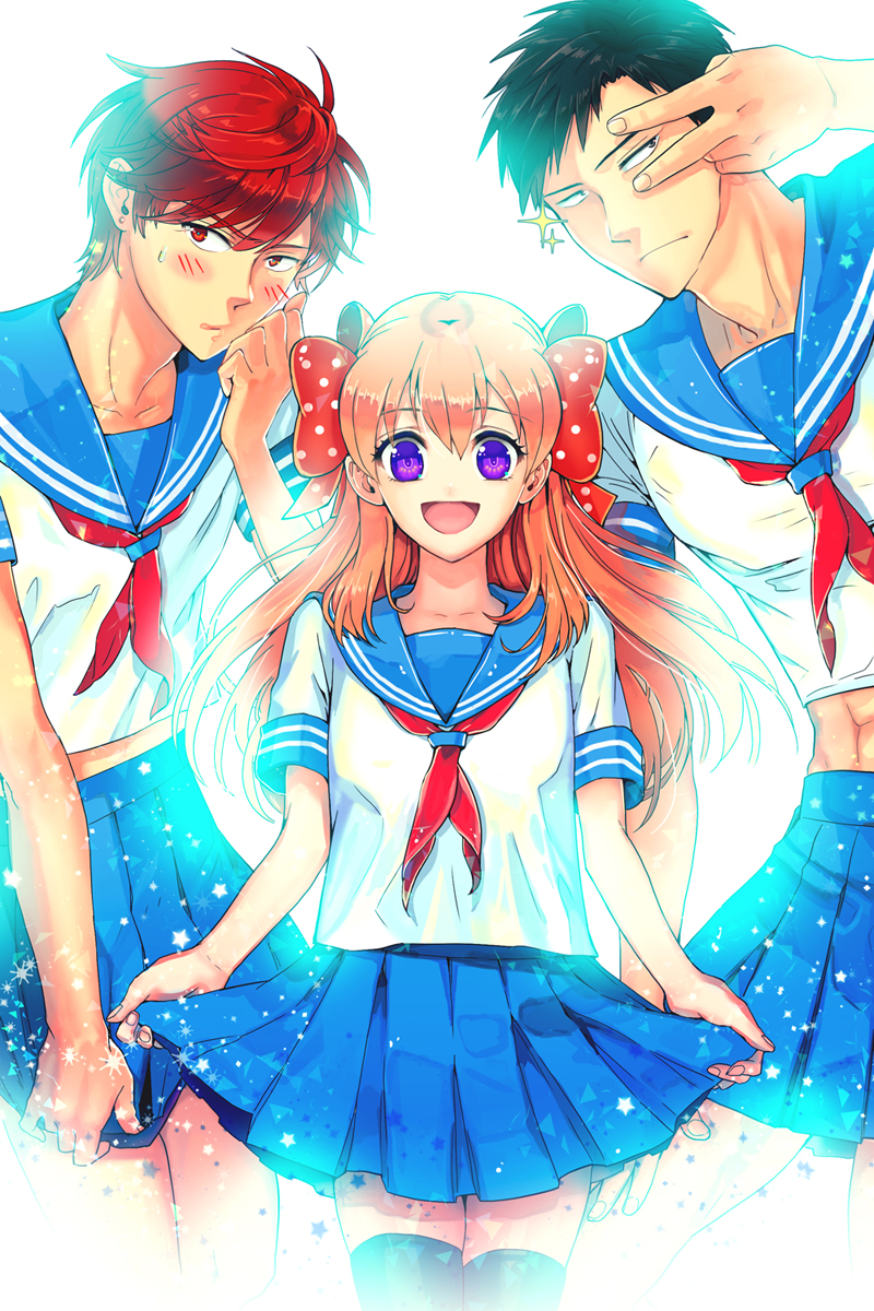 sakura chiyo, nozaki umetarou, and mikoshiba mikoto (gekkan shoujo nozaki-kun) drawn by linebj