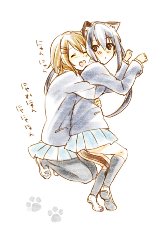 nakano azusa and hirasawa yui (k-on!) drawn by gime