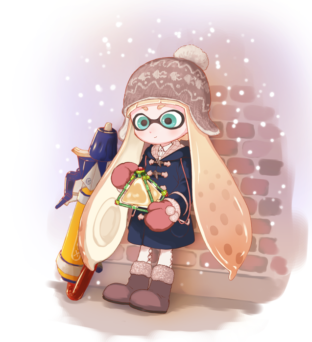 inkling player character and inkling girl (splatoon and 1 more) drawn by nichaku