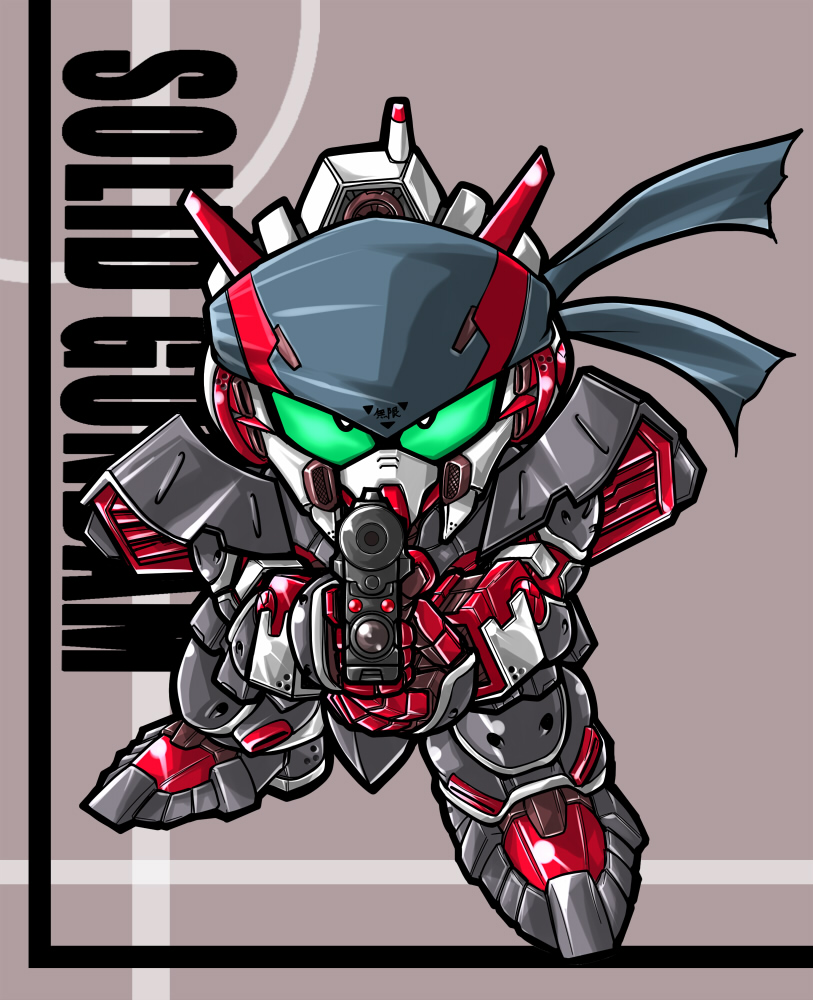 solid snake and gundam astray red frame (gundam and 4 more) drawn by darui_hito