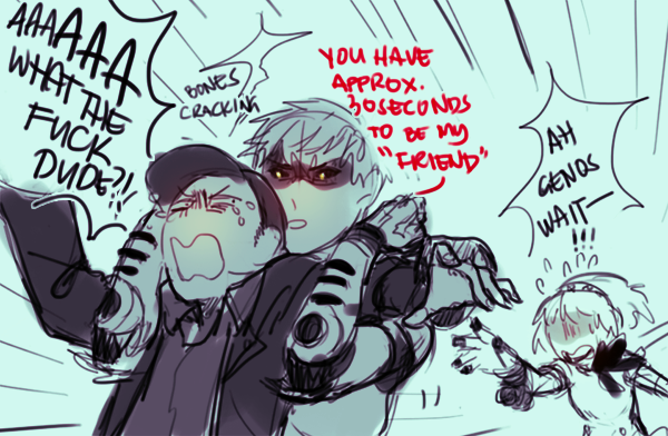 aigis, iori junpei, and genos (persona and 2 more) drawn by noctilin