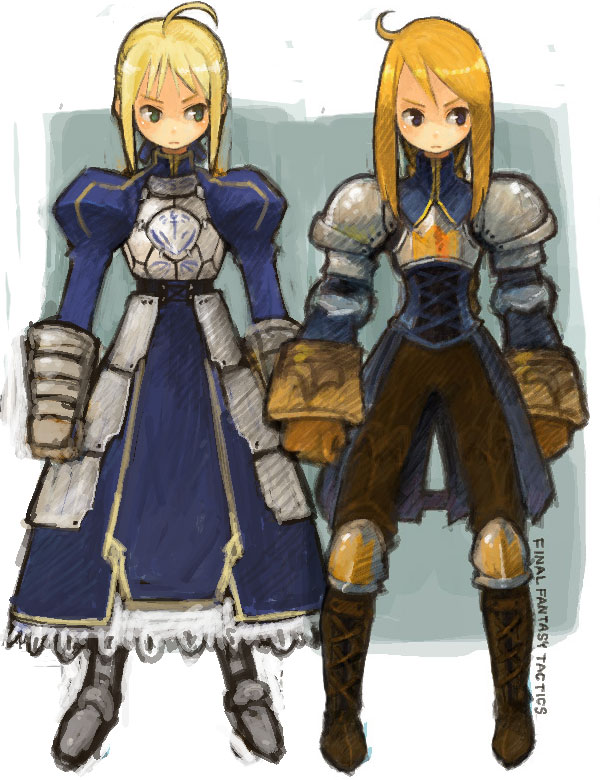 artoria pendragon, saber, and agrias oaks (fate and 3 more)
