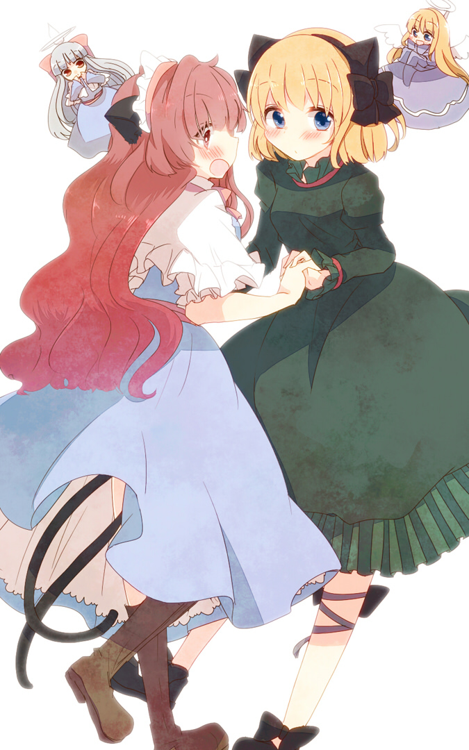 alice margatroid, kaenbyou rin, shanghai doll, and zombie fairy (touhou) drawn by aoi_(annbi)
