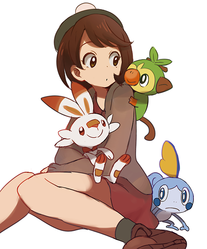 gloria, scorbunny, sobble, and grookey (pokemon and 1 more) drawn by popcorn_91