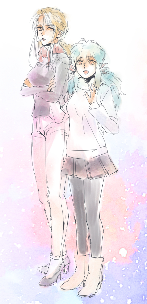 yukina and kuwabara shizuru (yu yu hakusho) drawn by imuro
