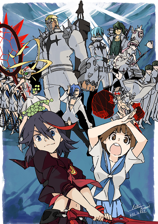 matoi ryuuko, senketsu, kiryuuin satsuki, mankanshoku mako, jakuzure nonon, and 6 more (kill la kill) drawn by noto_tsugumi