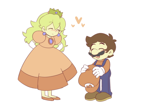 princess peach and mario (mario) drawn by jeto_(jetopyon)
