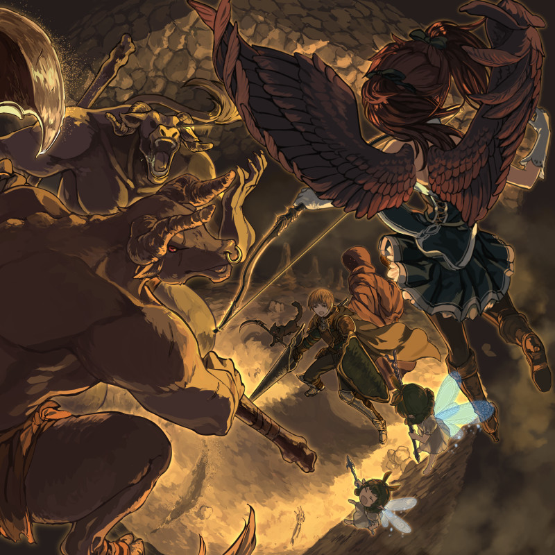 black angel, exile, black cat, defender, and cute fairy (elona) drawn by harusame_(rueken)