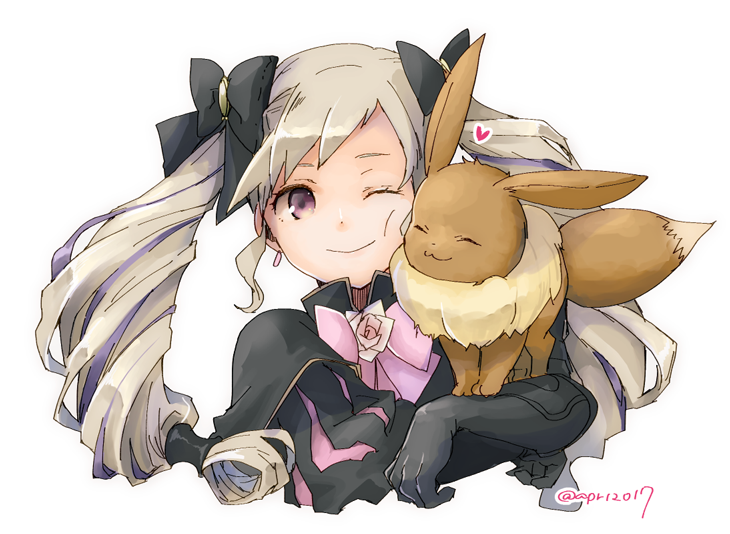 eevee and elise (pokemon and 2 more) drawn by robaco