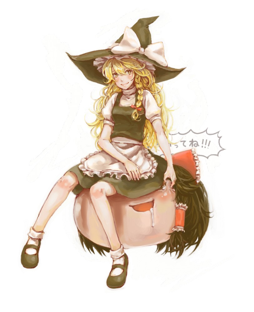 hakurei reimu and kirisame marisa (touhou) drawn by inu_(wankosan)