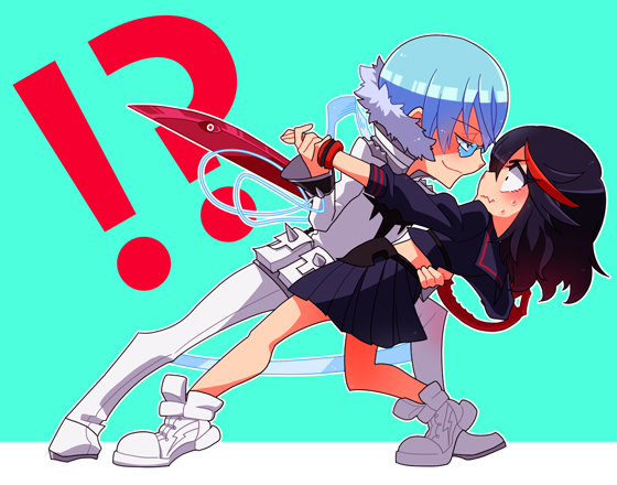 matoi ryuuko, senketsu, and inumuta houka (kill la kill) drawn by mz-mag