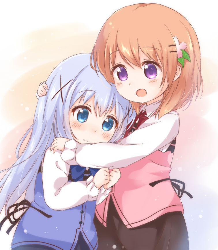 kafuu chino and hoto cocoa (gochuumon wa usagi desu ka?) drawn by araki495