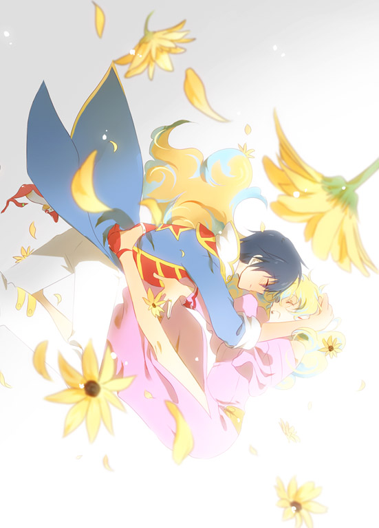 nia teppelin and simon (tengen toppa gurren lagann) drawn by satsu