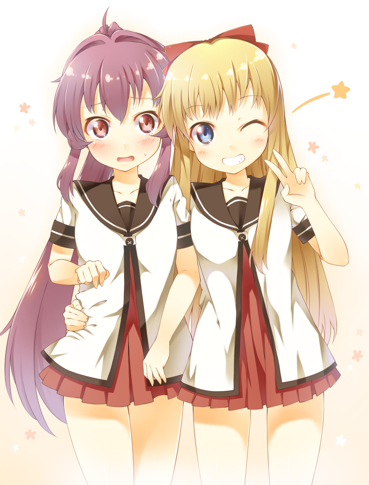 toshinou kyouko and sugiura ayano (yuruyuri) drawn by kazuma_(kazumav)